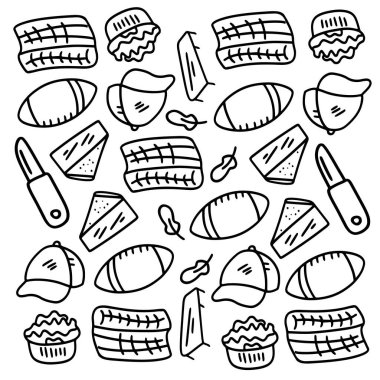 piknik ve kamp çizgisi çizgisi vektörü