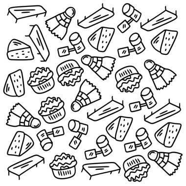 piknik ve kamp çizgisi çizgisi vektörü