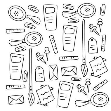 Çizgi biçimi vektör tasarımlı eğitim okulu simgeleri 