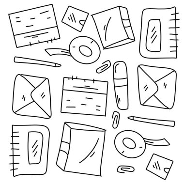 Satır biçimi vektör tasarımı ile ofis iş simgeleri 