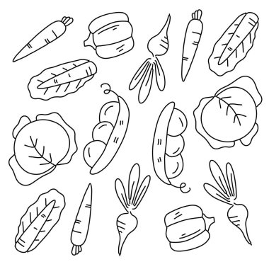 Karalama çizgisi stili sebze simgesi