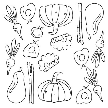 Karalama çizgisi stili sebze simgesi