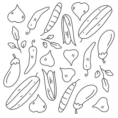 Karalama çizgisi stili sebze simgesi