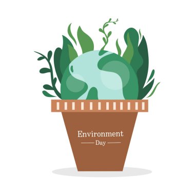 İnsanoğlunun doğada olduğu dünya çevre günü Serbest Vektör