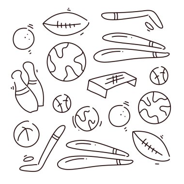 sport icon set with line style bundle set vector