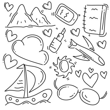 seyahat simgesi karalama vektör tasarımı