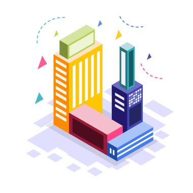 Isometric Business Building Illustration vektörü