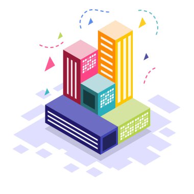 Isometric Business Building Illustration vektörü