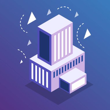 Isometric Business Building Illustration vektörü