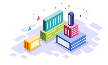 Isometric Business Building Illustration vektörü