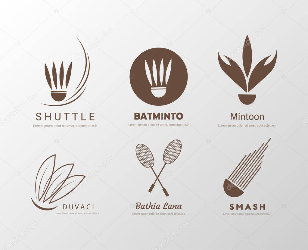 Badminton Illustration and Icon Set for Sports and Fitness Designs