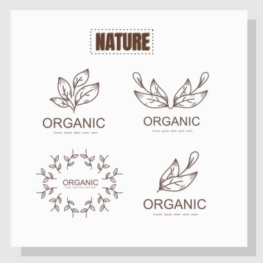 Doğa Eko Logosu Toplama Temiz demet Çevre dostu doğa logosu Yapraklar, ağaçlar, su ve organik şekiller içerir