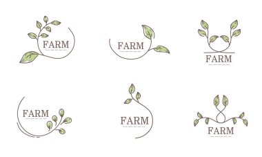 Doğa Eko Logosu Toplama Temiz demet Çevre dostu doğa logosu Yapraklar, ağaçlar, su ve organik şekiller içerir