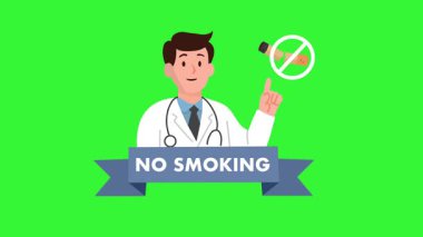 Dünya Tütün Yok Günü yeşil ekran animasyon video yeşil ekran