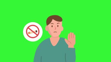 Dünya Tütün Yok Günü yeşil ekran animasyon video yeşil ekran