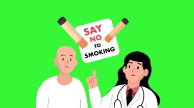 Dünya Tütün Yok Günü yeşil ekran animasyon video yeşil ekran