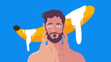 Eşcinsel adam, eşcinsel çift, romantik an, arka plan animasyonu.