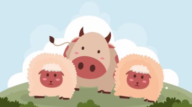 Zarif Hareket Grafik Canlandırması ve Hilal Ay elementleriyle Huzurlu Kurban Bayramı Kutlaması