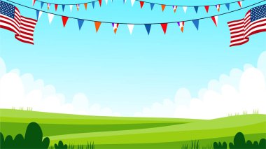 Amerikan bayraklarıyla bağımsızlık günü geçmişi