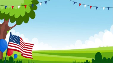 ABD bayrağı ve ağacı