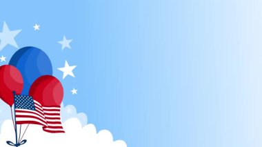 Amerikan bayrağının bağımsızlık günü balonları vektör illüstrasyon tasarımı