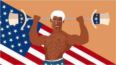 Afrika asıllı Amerikalı adam halterleri kaldırıyor.