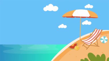 Yaz plajı ve şemsiye