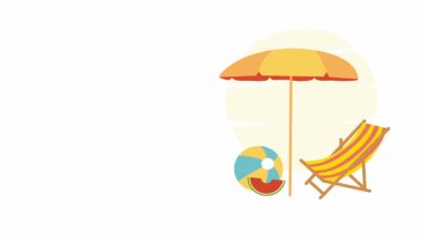 Yaz zamanı kumsal sahnesi