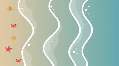 Deniz ve kumsalın yaz arkaplanı güneş ve dalgalarla