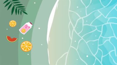 Mutlu yaz arkaplan hareketi video vektör biçimi arkaplanı 