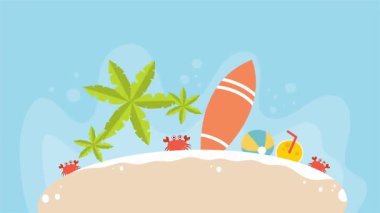 Mutlu yaz arkaplan hareketi video vektör biçimi arkaplanı 