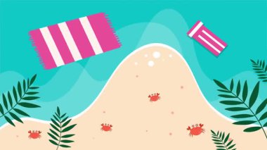 Mutlu yaz arkaplan hareketi video vektör biçimi arkaplanı 