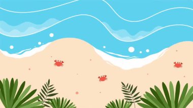 Mutlu yaz arkaplan hareketi video vektör biçimi arkaplanı 