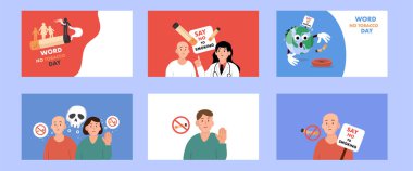 Creative No Tobacco Day Arkaplan Paket Tasarımı