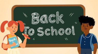 Renkli Okul Vektör Arkaplanı ve Sancak Tasarımı