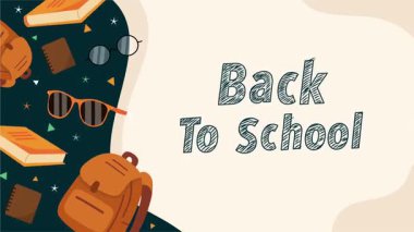 Renkli Eğitimli Çocuklar İçin Mutlu ve Heyecanlı Okul Günlerine Dönüş Animasyonu