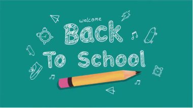 Renkli Eğitimli Çocuklar İçin Mutlu ve Heyecanlı Okul Günlerine Dönüş Animasyonu