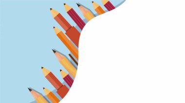 Renkli Eğitimli Çocuklar İçin Mutlu ve Heyecanlı Okul Günlerine Dönüş Animasyonu