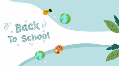 Renkli Eğitimli Çocuklar İçin Mutlu ve Heyecanlı Okul Günlerine Dönüş Animasyonu