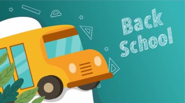 Renkli Eğitimli Çocuklar İçin Mutlu ve Heyecanlı Okul Günlerine Dönüş Animasyonu