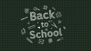 Okul video öğrencilerine eğlenceli animasyonlar ve arka plan için çalışma süsü