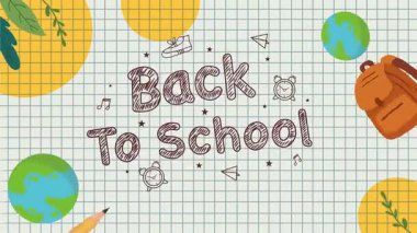 Okul video öğrencilerine eğlenceli animasyonlar ve arka plan için çalışma süsü