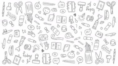 Okul video öğrencilerine eğlenceli animasyonlar ve arka plan için çalışma süsü