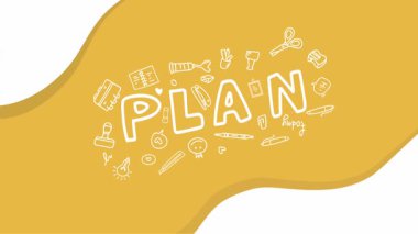 Okul video öğrencilerine eğlenceli animasyonlar ve arka plan için çalışma süsü