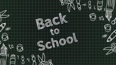 Okul video öğrencilerine eğlenceli animasyonlar ve arka plan için çalışma süsü