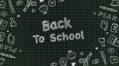 Okul video öğrencilerine eğlenceli animasyonlar ve arka plan için çalışma süsü