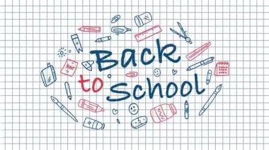 Okul video öğrencilerine eğlenceli animasyonlar ve arka plan için çalışma süsü