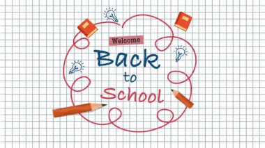 Okul video öğrencilerine eğlenceli animasyonlar ve arka plan için çalışma süsü