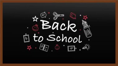 Okul video öğrencilerine eğlenceli animasyonlar ve arka plan için çalışma süsü