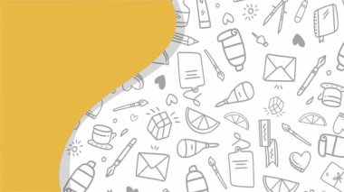 Okul video öğrencilerine eğlenceli animasyonlar ve arka plan için çalışma süsü